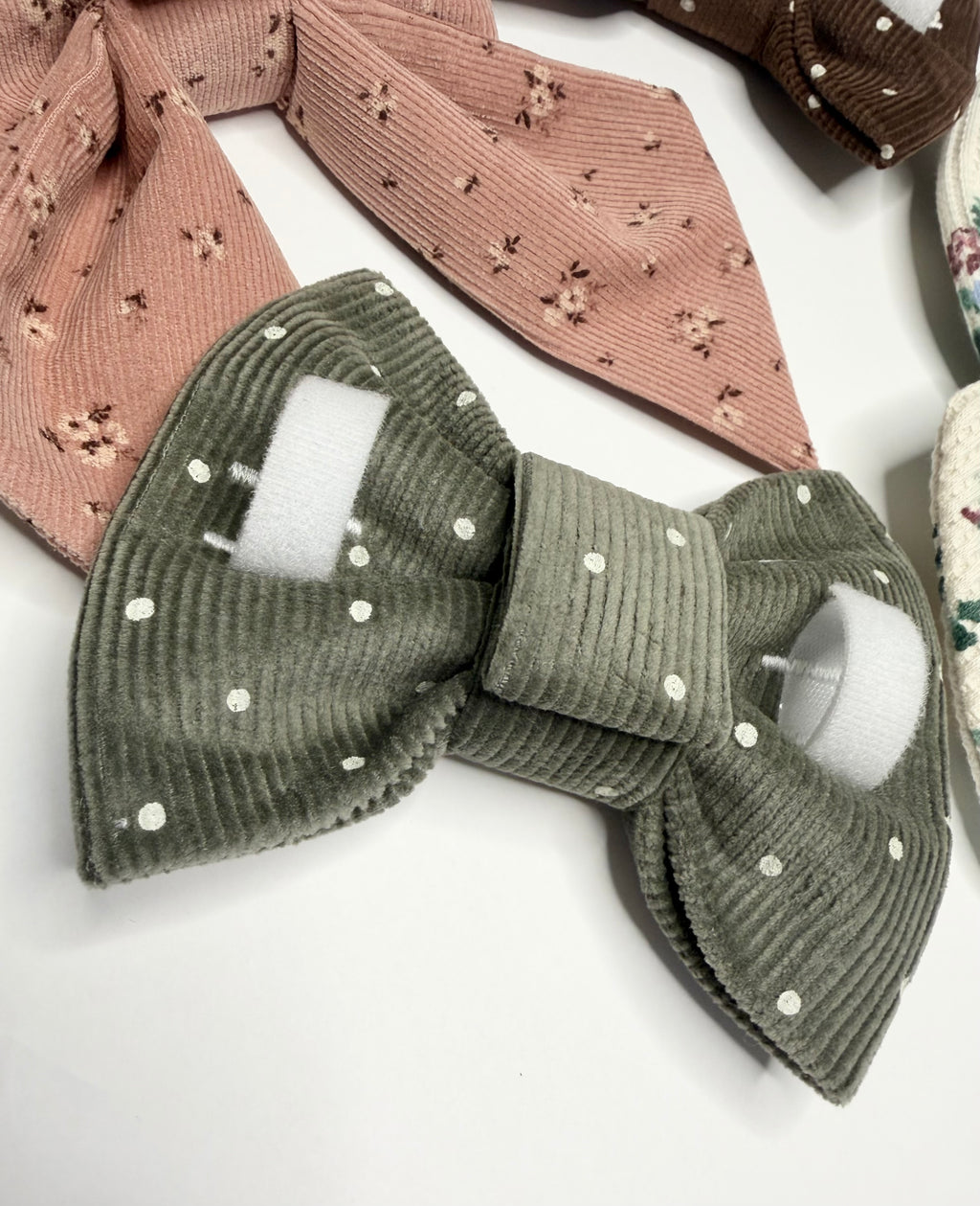 BOW TIE & SAILOR BOW | OLIVE POLKA DOT