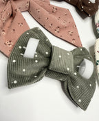 BOW TIE & SAILOR BOW | OLIVE POLKA DOT