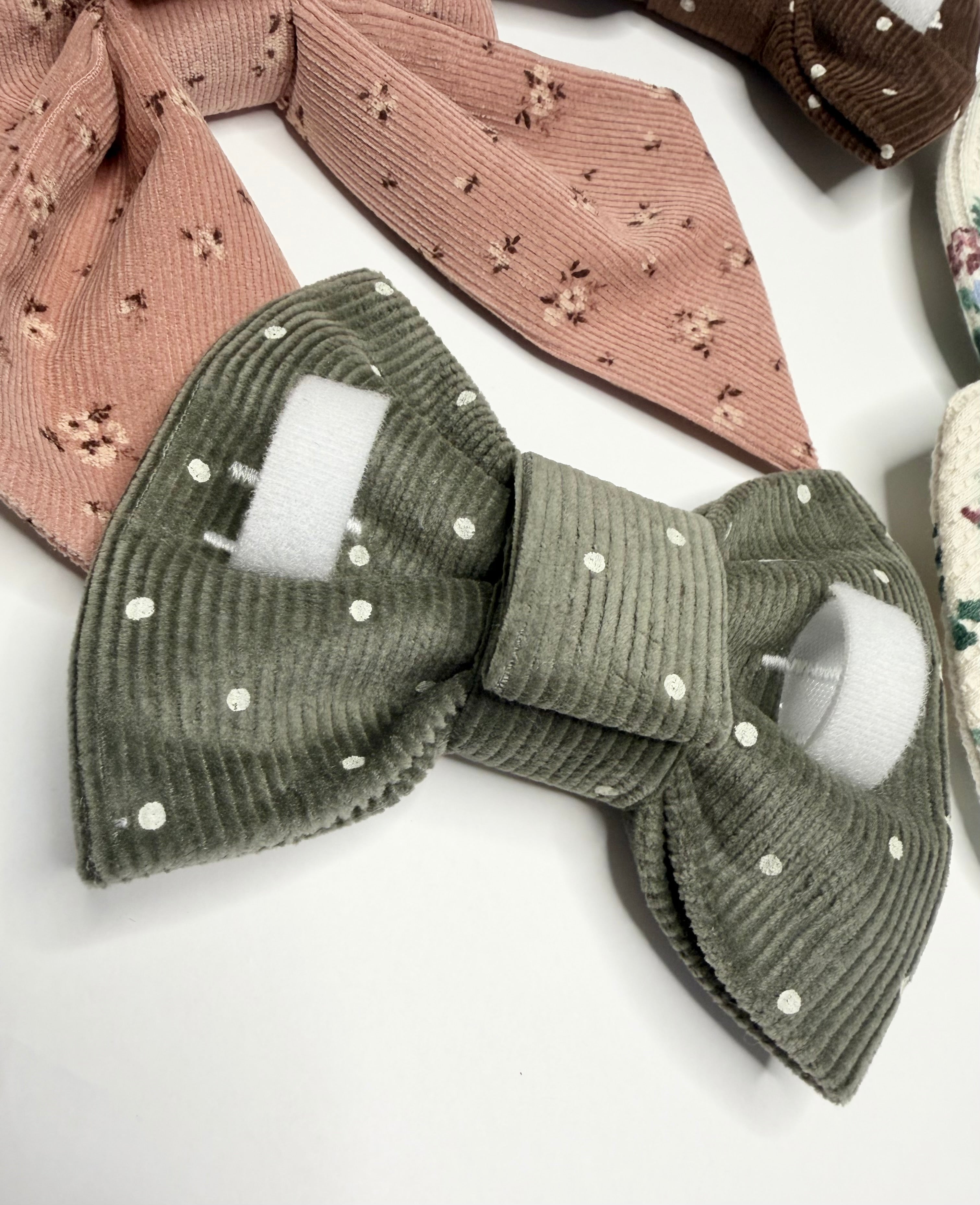 BOW TIE & SAILOR BOW | OLIVE POLKA DOT