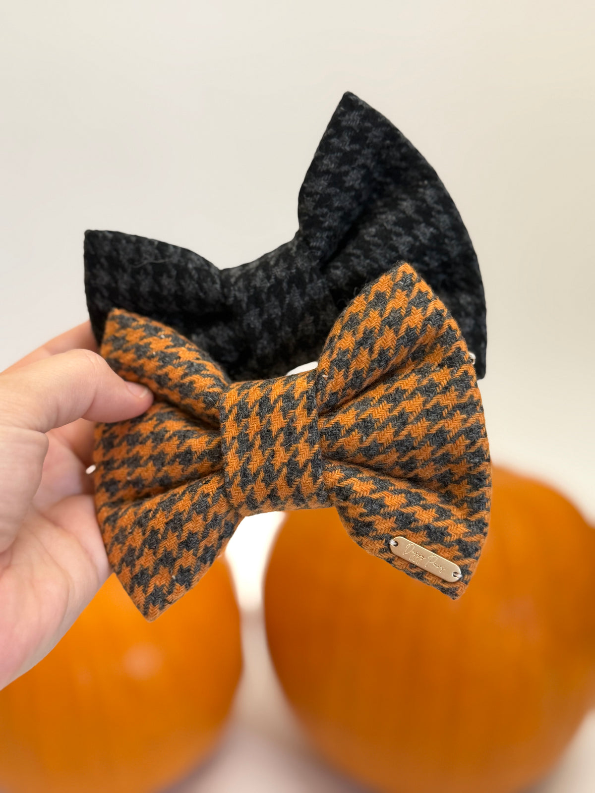 BOW TIE & SAILOR BOW | GRAY HOUNDSTOOTH