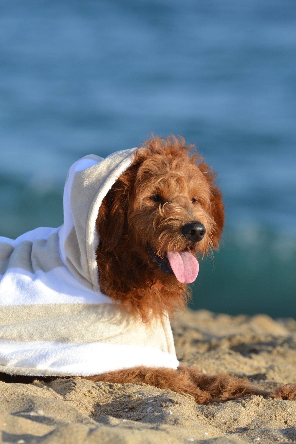 DRYING ROBE | NEUTRAL/WHITE STRIPE