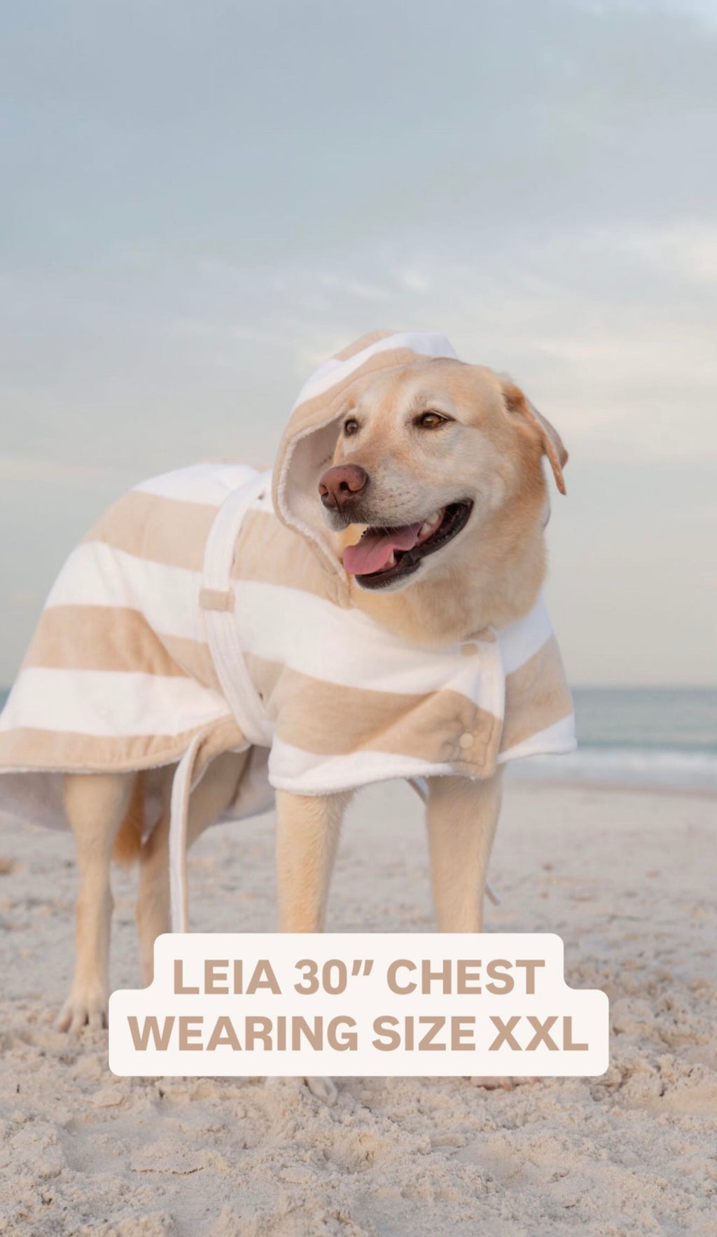 DRYING ROBE | NEUTRAL/WHITE STRIPE