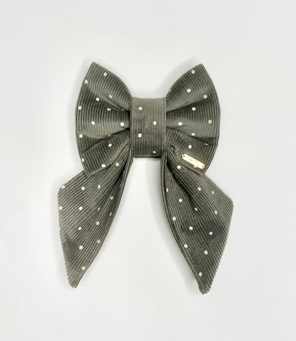 BOW TIE & SAILOR BOW | OLIVE POLKA DOT