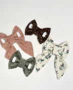 BOW TIE & SAILOR BOW | OLIVE POLKA DOT