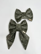 BOW TIE & SAILOR BOW | OLIVE POLKA DOT