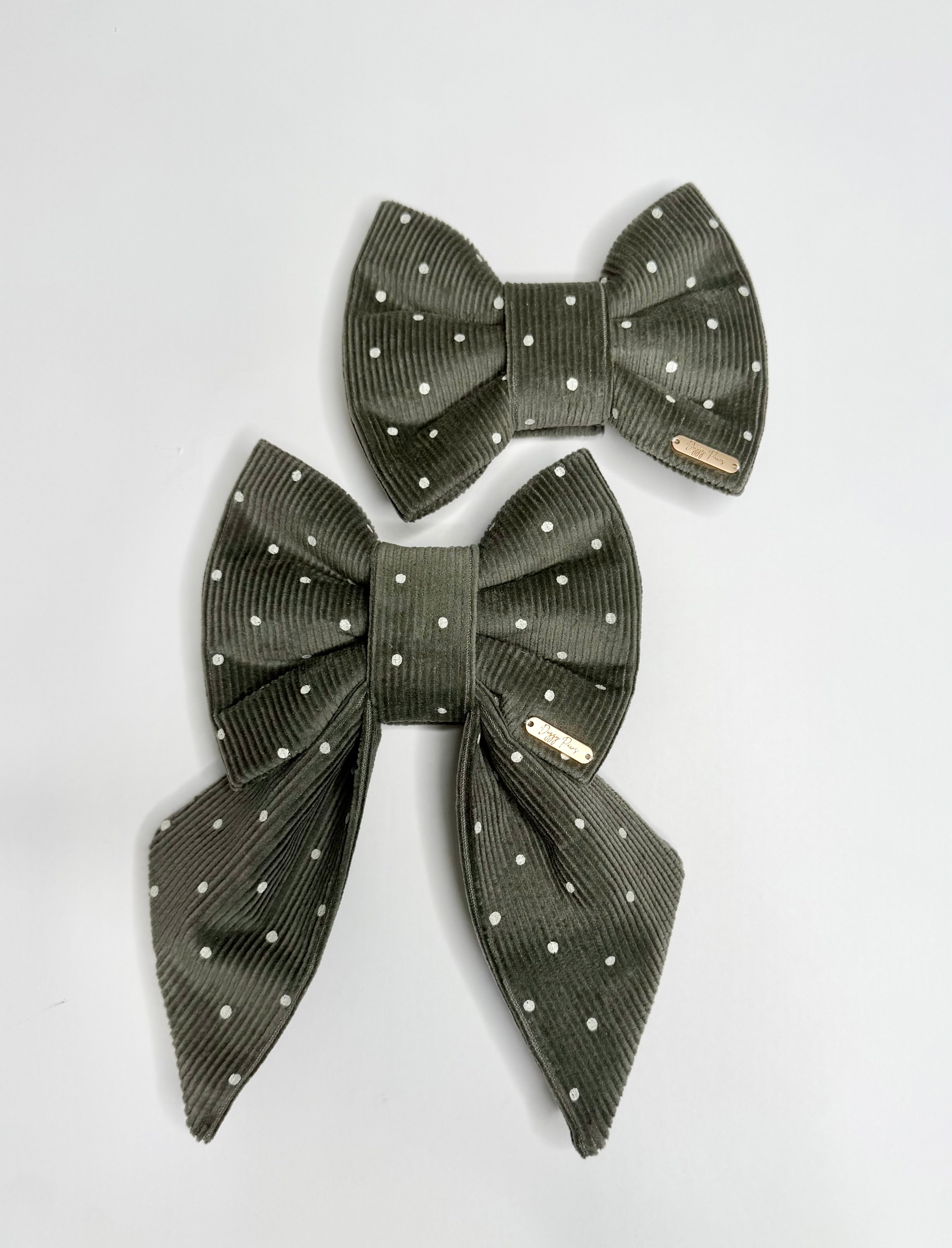 BOW TIE & SAILOR BOW | OLIVE POLKA DOT