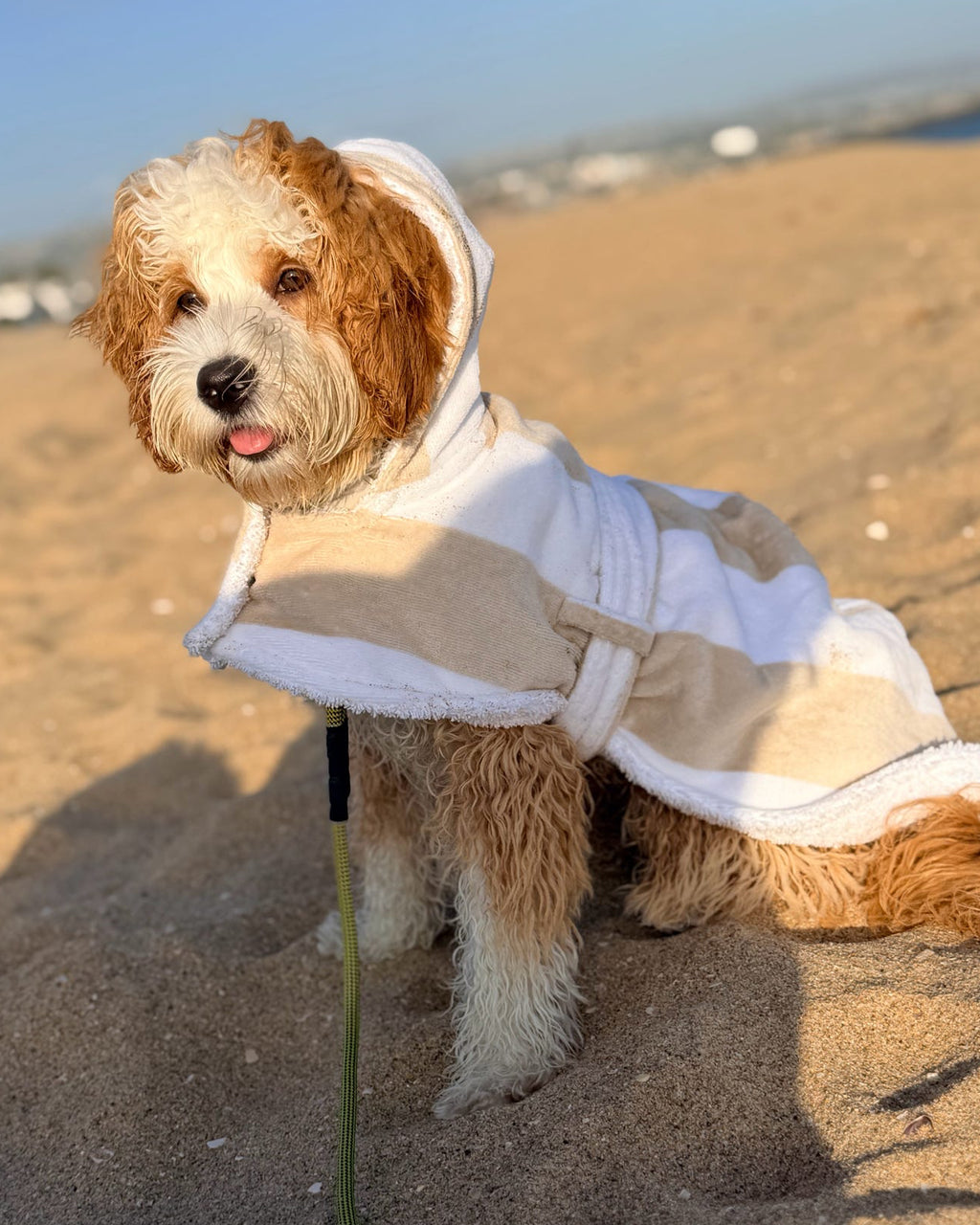 DRYING ROBE | NEUTRAL/WHITE STRIPE