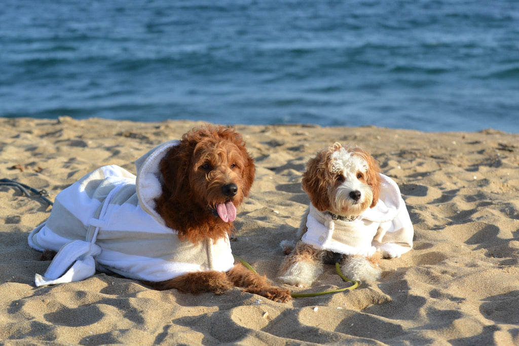 DRYING ROBE | NEUTRAL/WHITE STRIPE