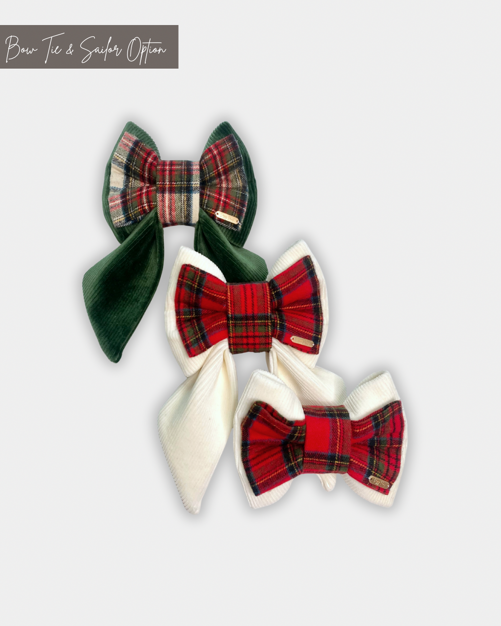 BOW TIE & SAILOR BOW | VELOUR CORDUROY/PLAID