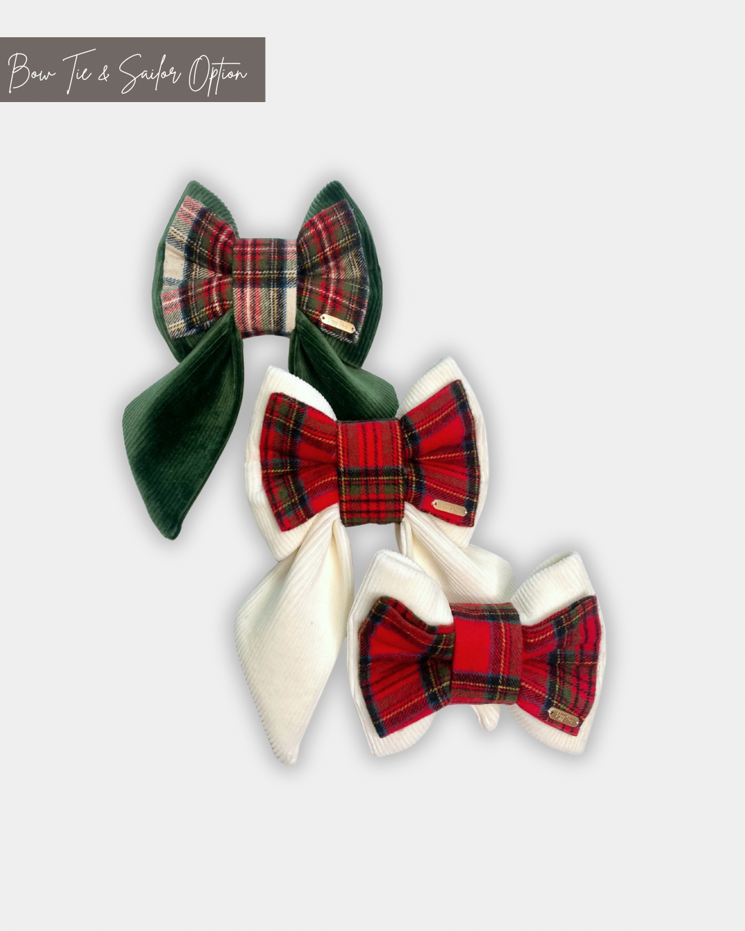 BOW TIE & SAILOR BOW | VELOUR CORDUROY/PLAID