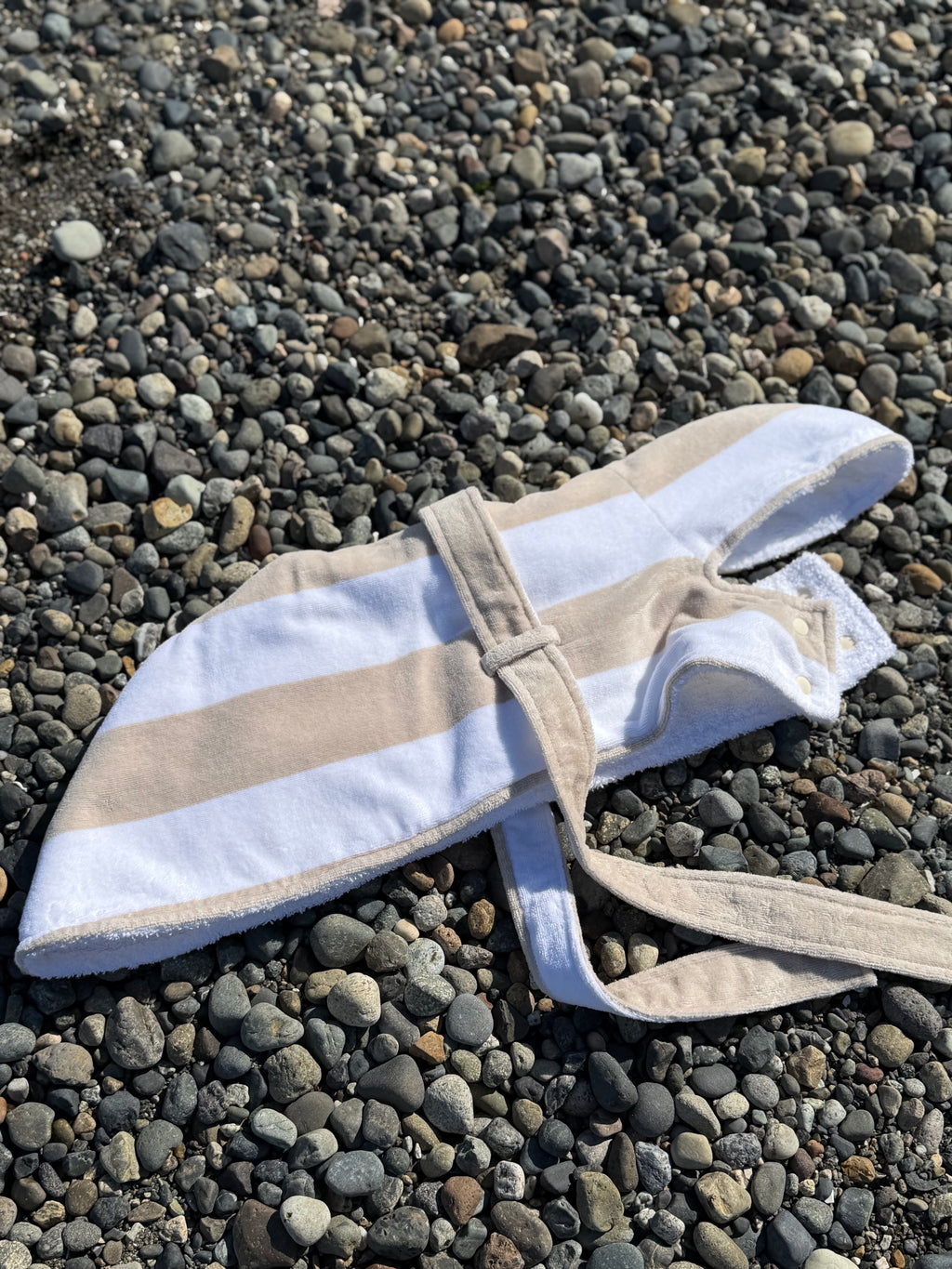 DRYING ROBE | NEUTRAL/WHITE STRIPE