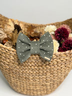 BOW TIE & SAILOR BOW | OLIVE POLKA DOT