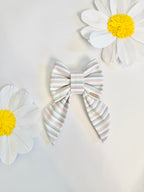 BOW TIE & SAILOR BOW | WHITE STRIPE