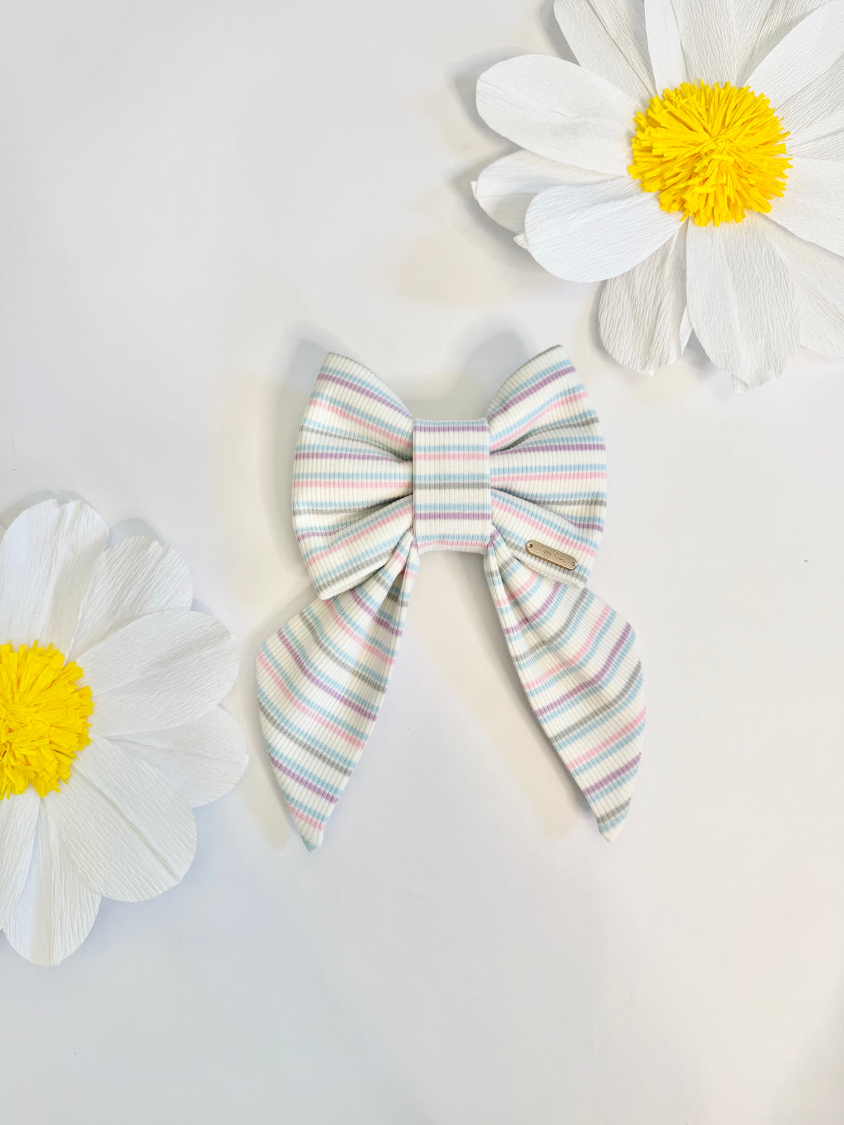 BOW TIE & SAILOR BOW | WHITE STRIPE