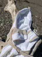 DRYING ROBE | NEUTRAL/WHITE STRIPE